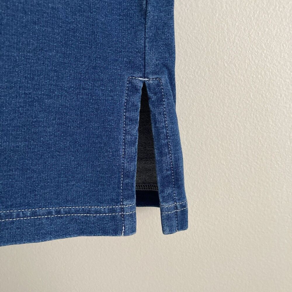 J Jill Indigo Womens Blue Denim Mini Skirt Size Medium Pull On Stretch Classic - Picture 5 of 8